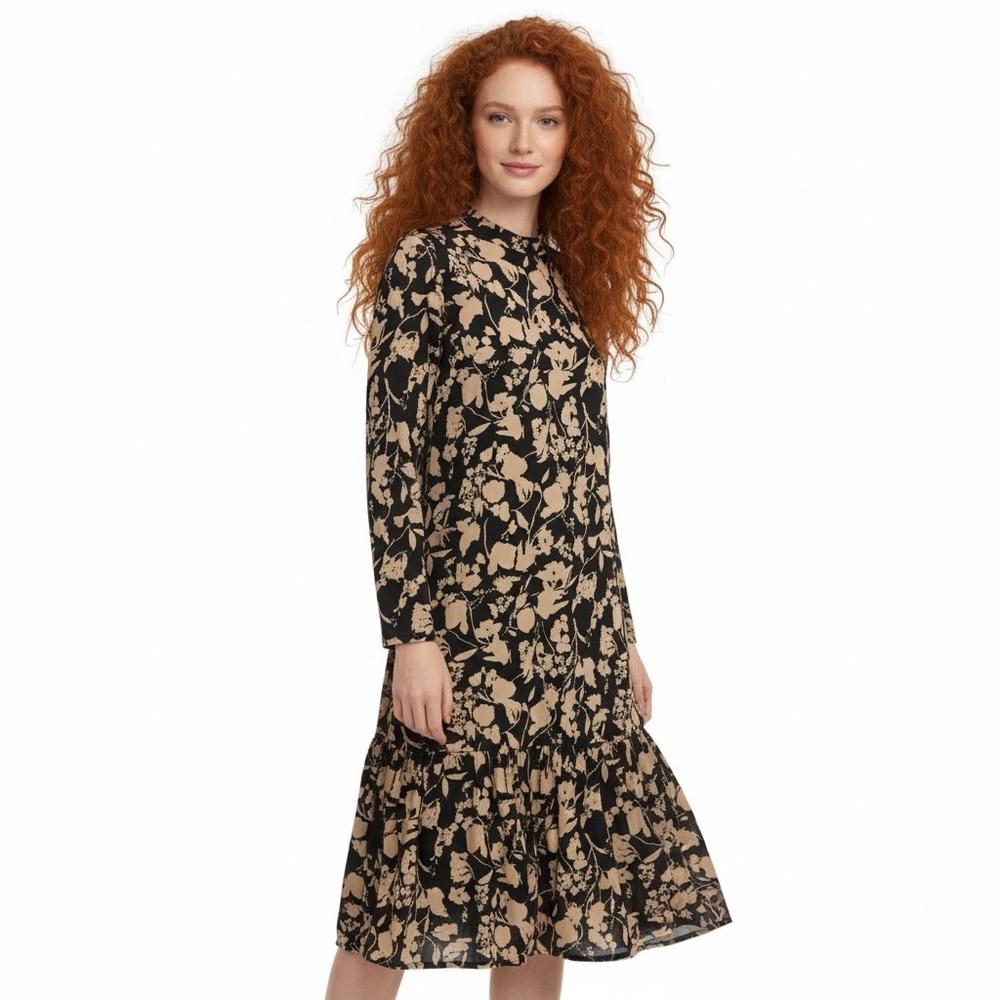Soyaconcept SC-ALDA 16 Floral Mesh Midi Dress Sand Combi Size S